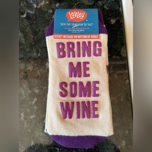 NEW Lavley Socks That Speak From the Sole - Bring Me Some Wine